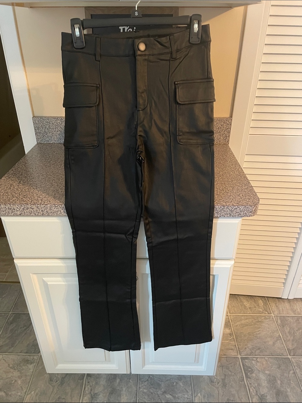 Cargo pleather pants